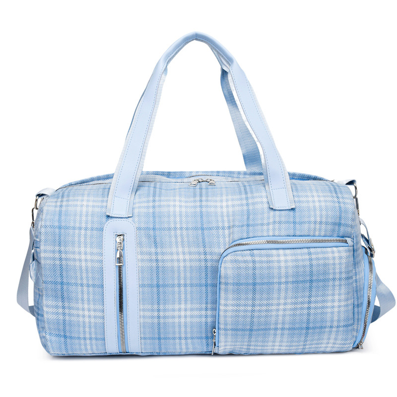 Nuevo bolso de viaje a rejilla, bolsa de ejercicio de gran capacidad, bolsa de moda portátil de viaje corto, bolsa de equipaje ligera