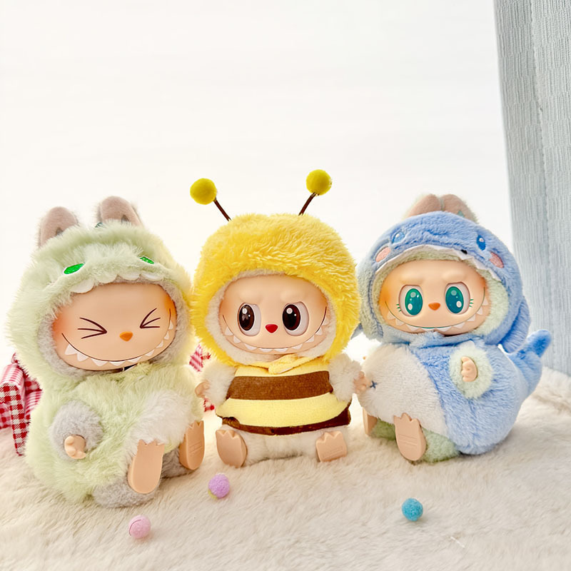 Only Clothes] Labubu Clothing Accessories for First, Second, and Third Generations, Labubu Sitting Doll Clothes, Shark, Bee, Dinosaur Outfits, Cute