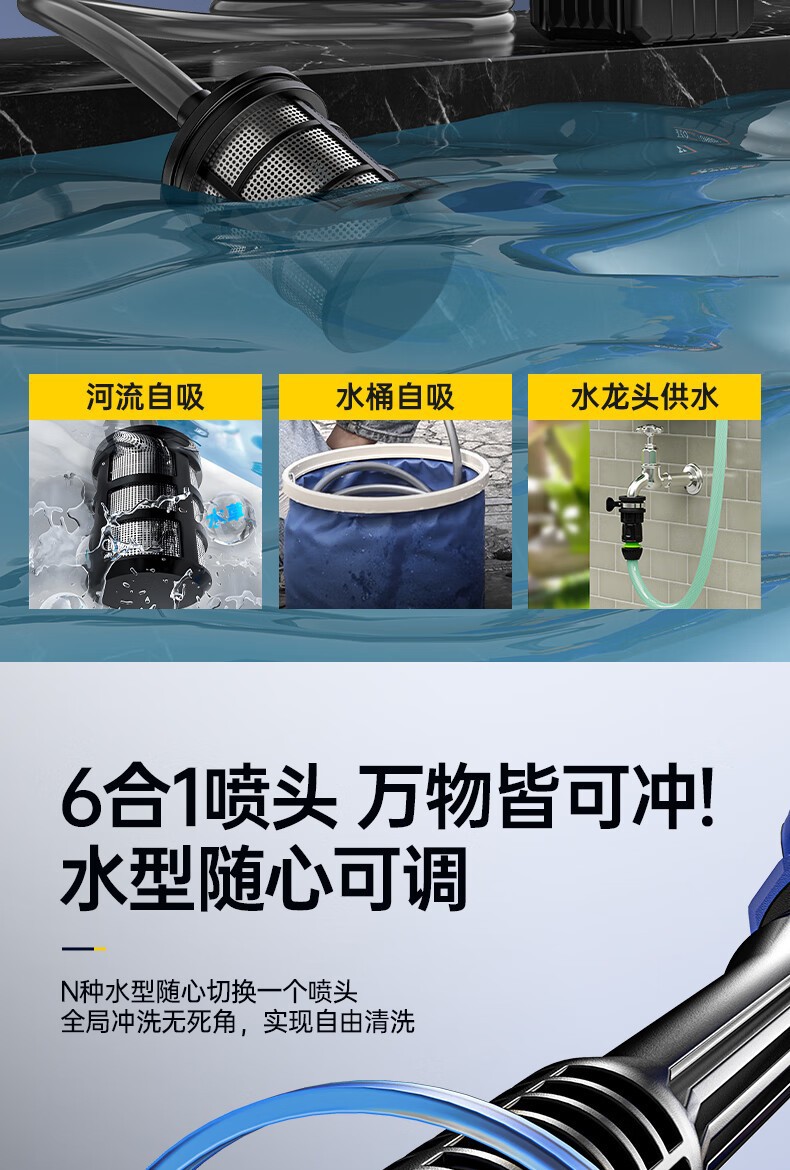 Wireless Car Washing Machine Portable Car High-Pressure Water Gun High-Power Car Lithium Battery Household Electric Car Washing Artifact