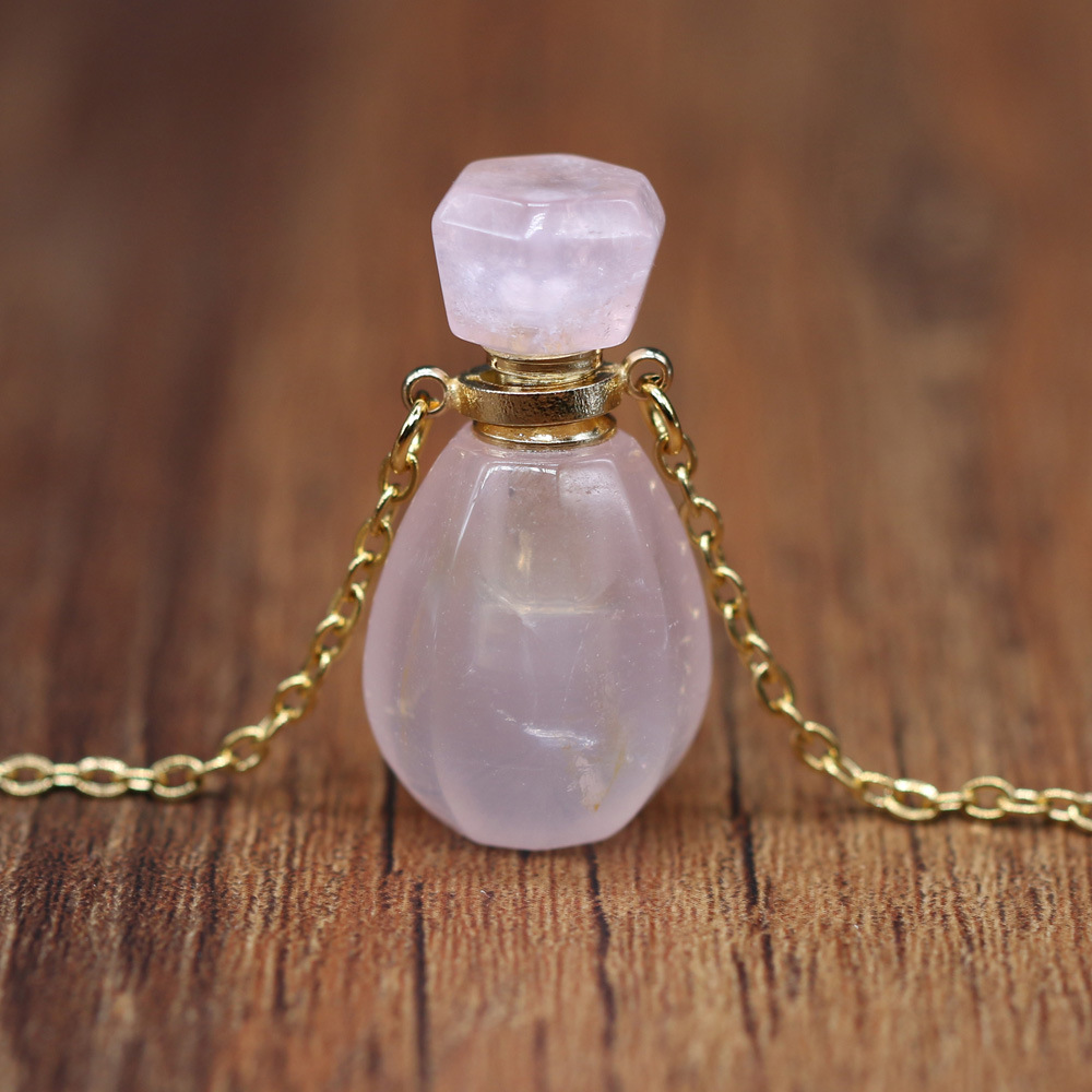 18g Weight Pendant Necklace Classification cable chain Chain Type 1 Piece Quantity Daily Occasion natural stone Material Perfume Bottle Pattern All Seasons Season Unisex Gender Classic Style Style Classic Style Perfume Bottle Natural Stone Cable Chain Pendant Necklace In Bulk 9