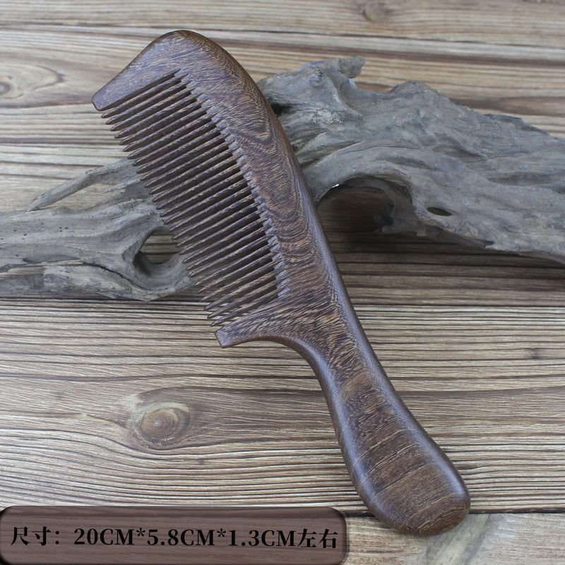 天然黒檀櫛メーカー卸売 新型金彩画入りヘアコーム 長髪用 家庭用 無垢材ギフト|undefined