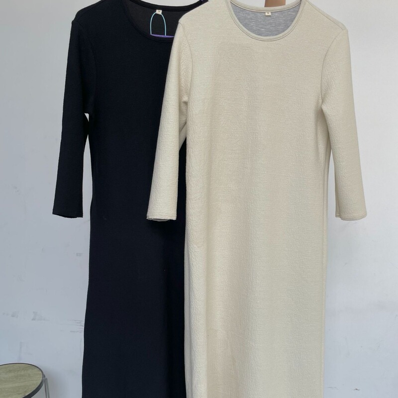 2022 Early Autumn New Product Fluffy Soft Air Layer Texture U-Neck Elegant Casual Slim Dress