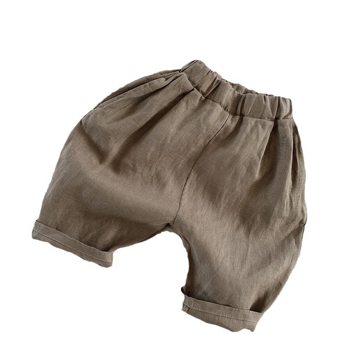 Children's summer new unisex Korean-style loose cotton linen five-pocket pants for kids seven-year-old trendy kids' pants