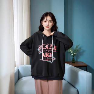 300kg extra-large women's chubby girl personalized printing street style hooded vests 2025 spring and autumn new hoodie