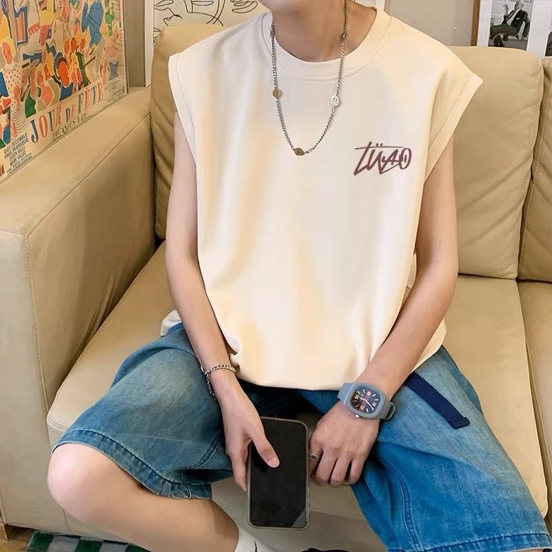 アメリカンスタイルのベスト男の子用 2025 新しい夏カジュアルスポーツルーズシンプルなノースリーブ Tシャツトレンディなブランド|undefined