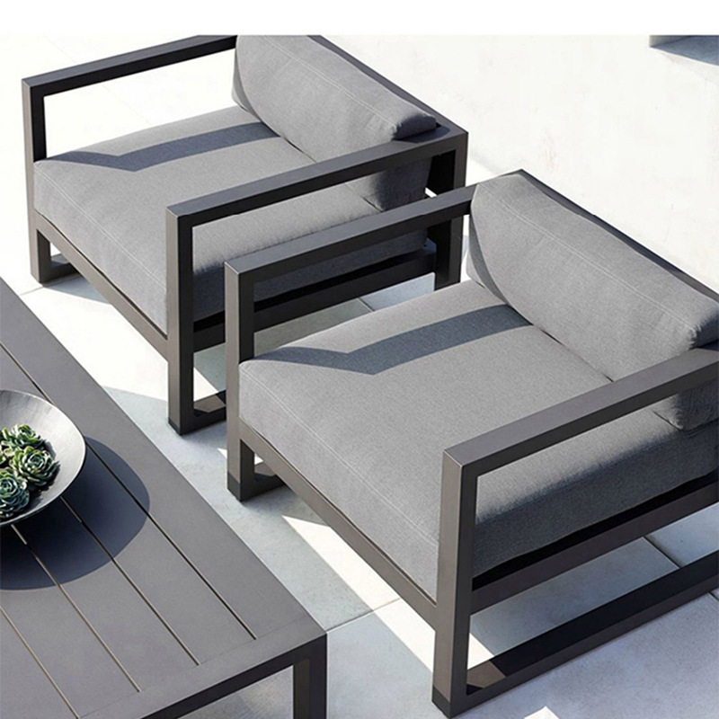 Sofá de aleación de aluminio al aire libre sillón balcón al aire libre jardín patio al aire libre impermeable moderno minimalista combinación de muebles