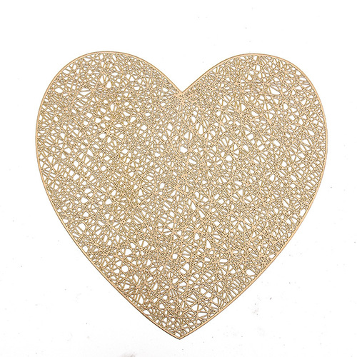 Valentine's Day New Product Love Heart Table Mat PVC Pattern Table Mat European Anti-slip Insulating Western Dinner Mat Love Cup Mat
