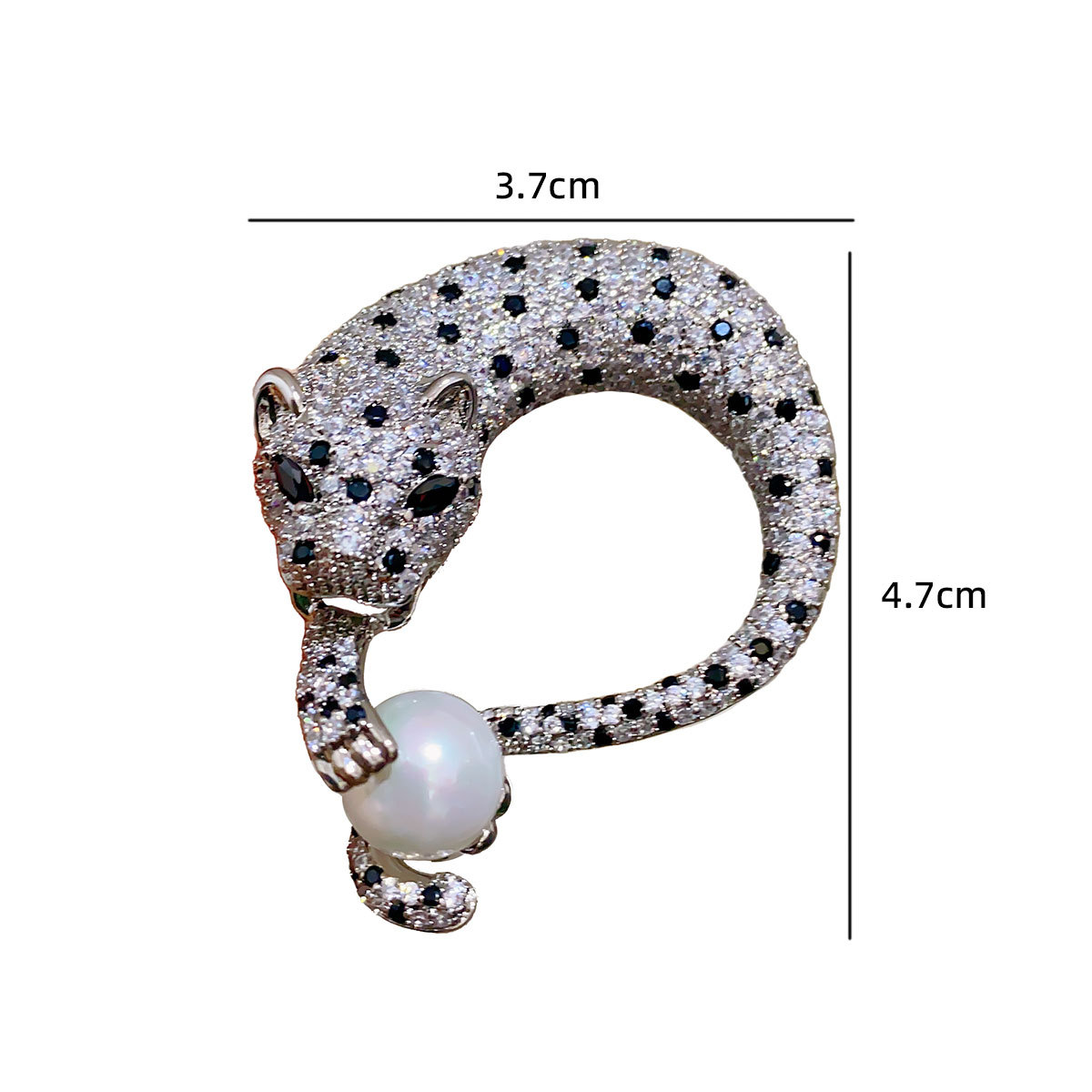 20g Weight Zircon Inlay Material Brooches Classification Glam Pin Cheetah Print Copper Plating Inlay Zircon Unisex Brooches