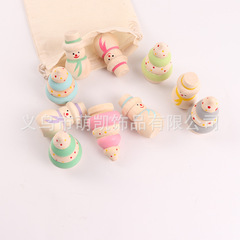 Wholesale Manufacturer Children's Toys Craft Display DIY Cartoon Nut Small Wood Man Art and Craft Painting Educational Supplies Cotton Bag Packaging