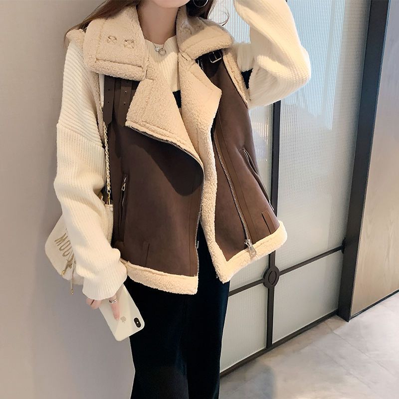 外搭叠穿小马甲女百搭外穿新款洋气今年流行马夹羊羔毛皮毛一体潮 pic 4