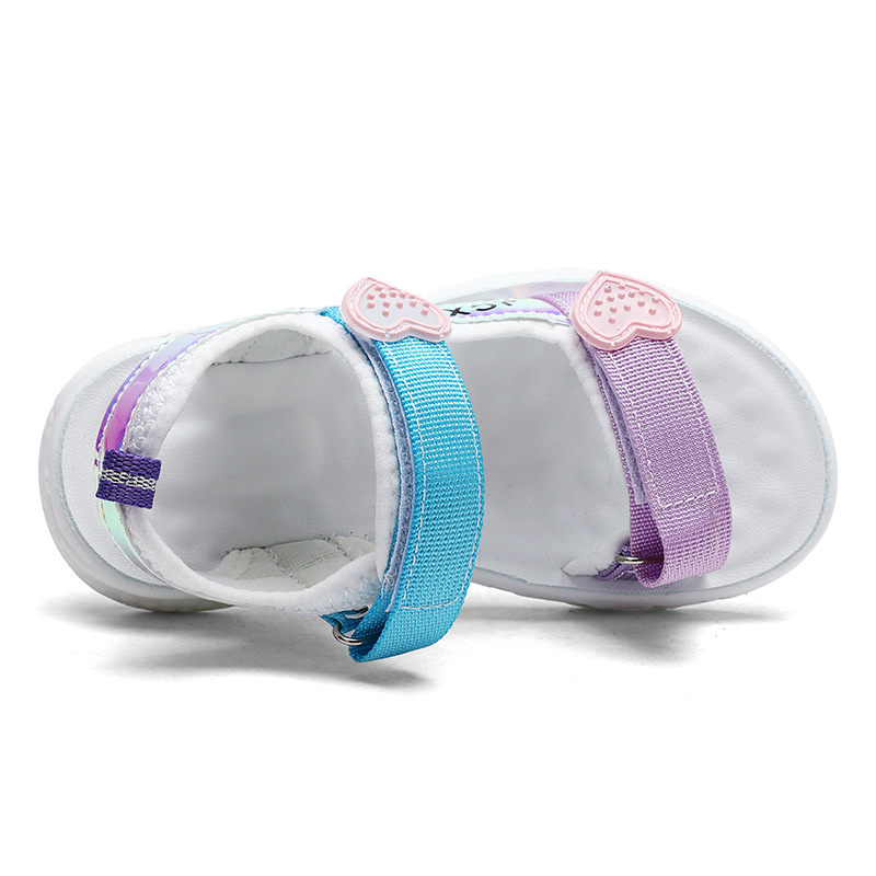 Zapatos para bebés para niños, zapatos para vadear, zapatos de playa, sandalias de un cinturón con suela suave para niñas, zapatos para niños, talla 28-38, tejido