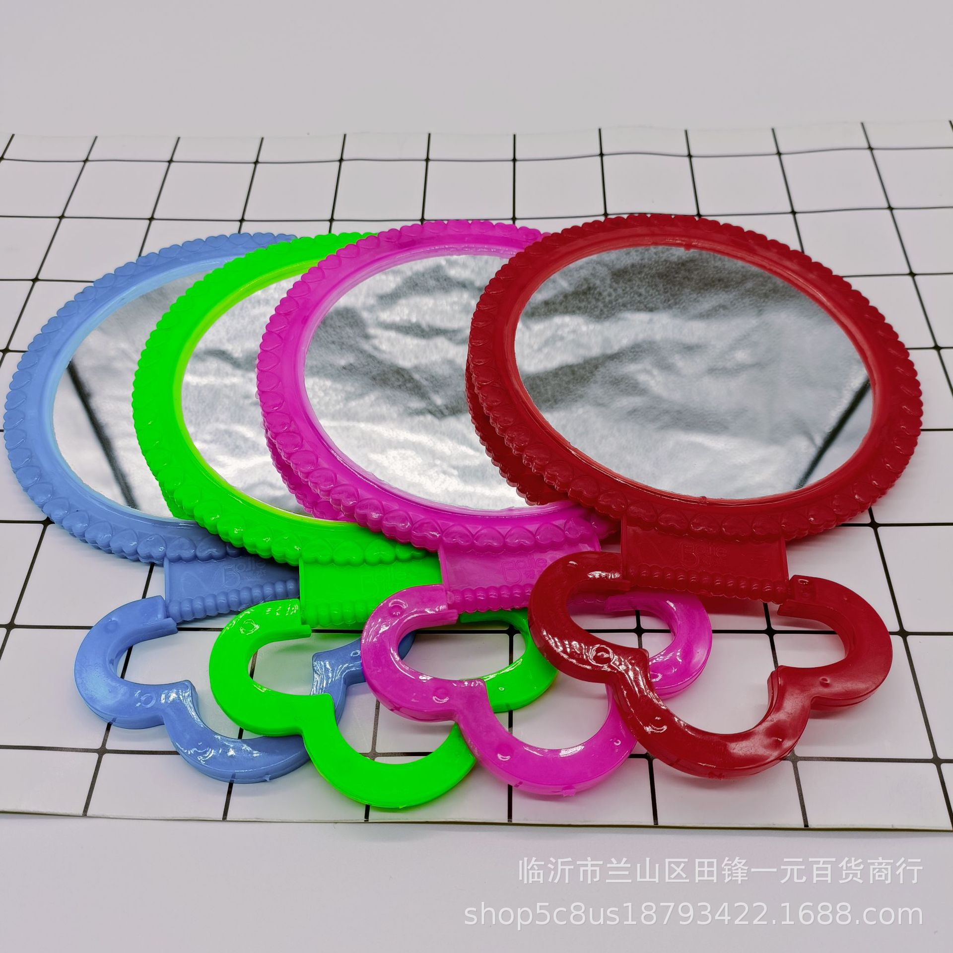 191镜子 一元店大镜子 彩色圆形 可折叠 台式 便携 梳妆镜一元百