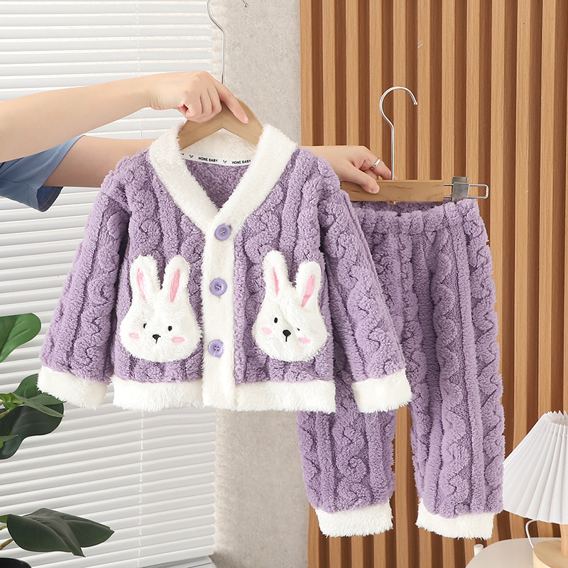 Shu velvet pajama set rabbit purple