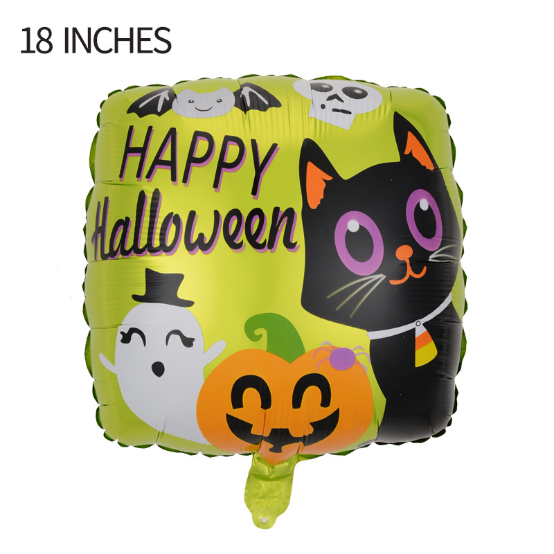 Nueva fiesta Wansheng globo de aluminio feliz Halloween HAPPYHALLOWEEN atmósfera diseño dibujos animados en forma