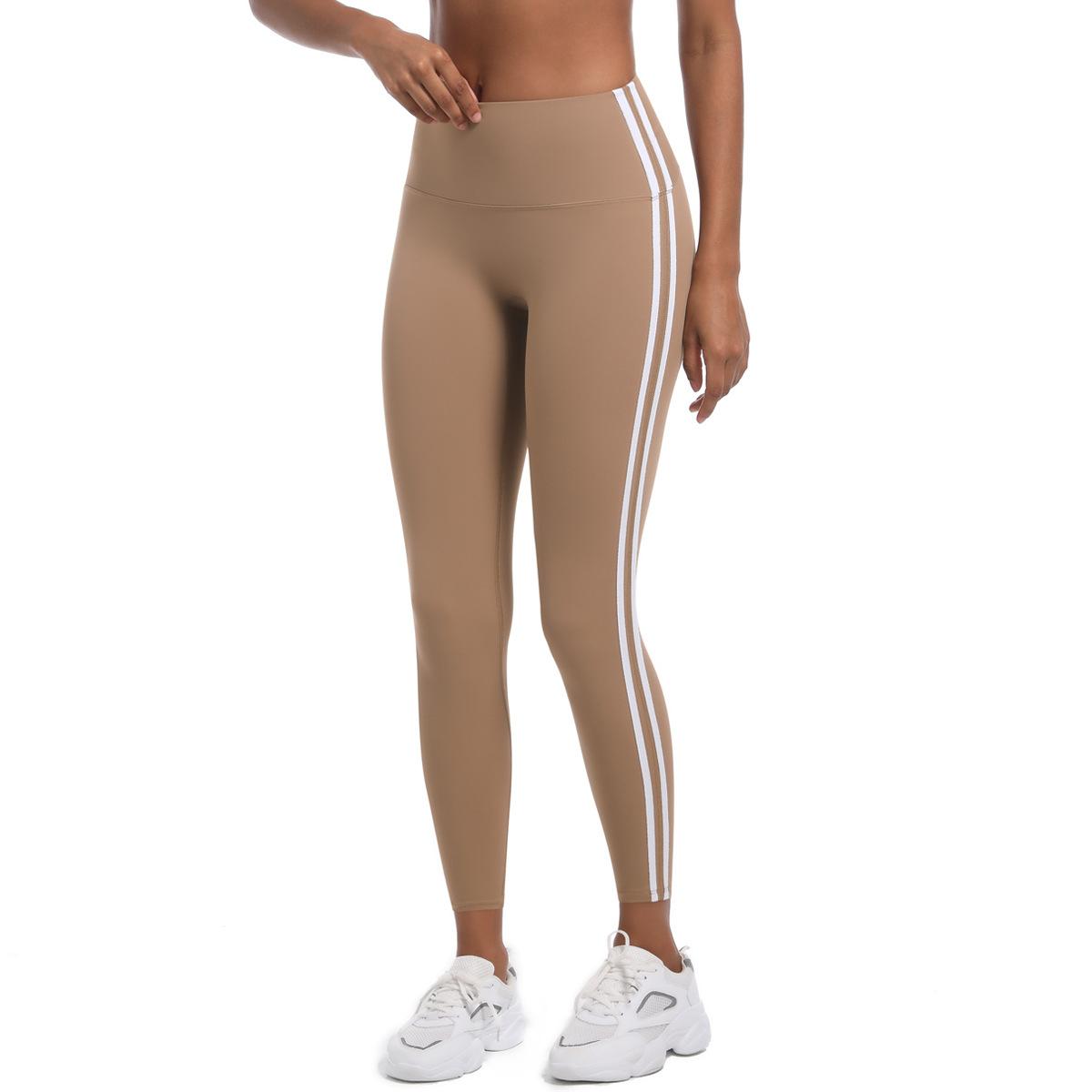 210g Weight Sleeveless Sleeve Length Nylon Fabric Type Short Top Length Leggings Pants Type Running, Sports Occasion Collarless Neckline Stripe Pattern Side Stripe Design Fitness, Sport Style Style Fitness Sport Style Stripe Nylon Collarless Side Stripe Active Bottoms Leggings 43