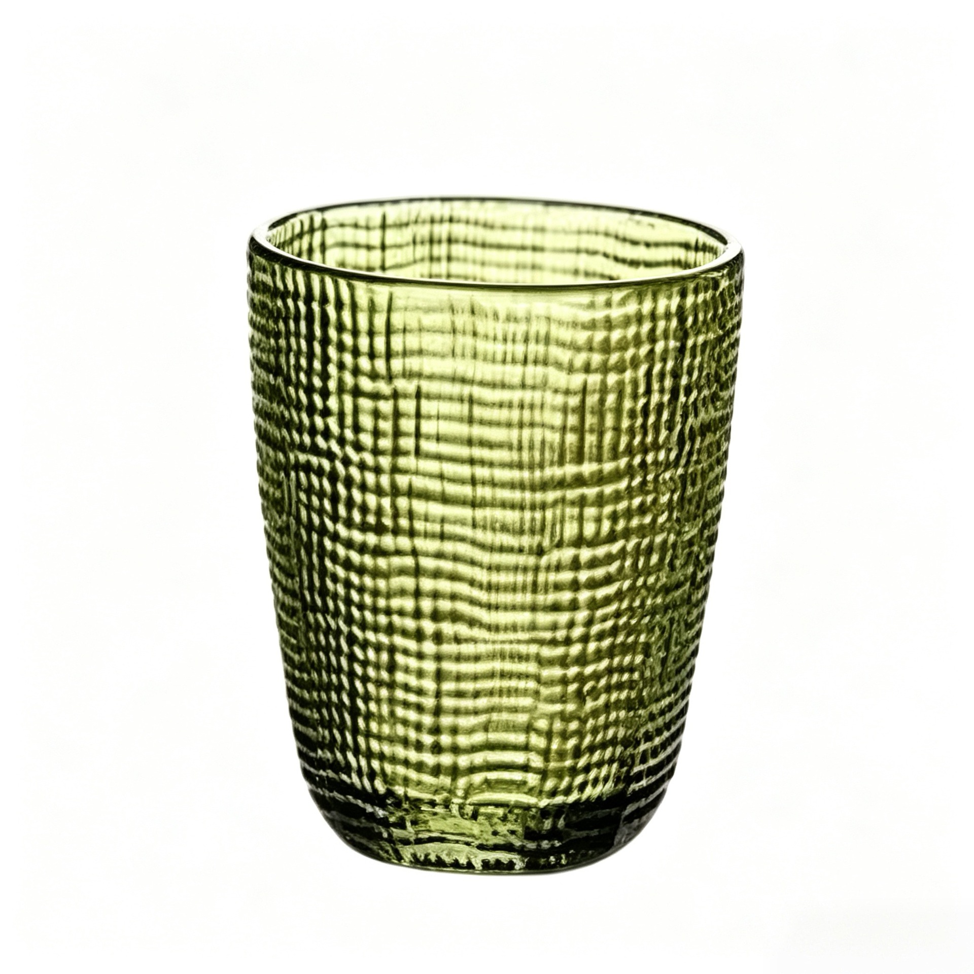 Vaso de vidrio en relieve de alto valor transfronterizo, enjuague bucal especial para hotel, taza de helado, taza de vino tinto, bolsas de tela