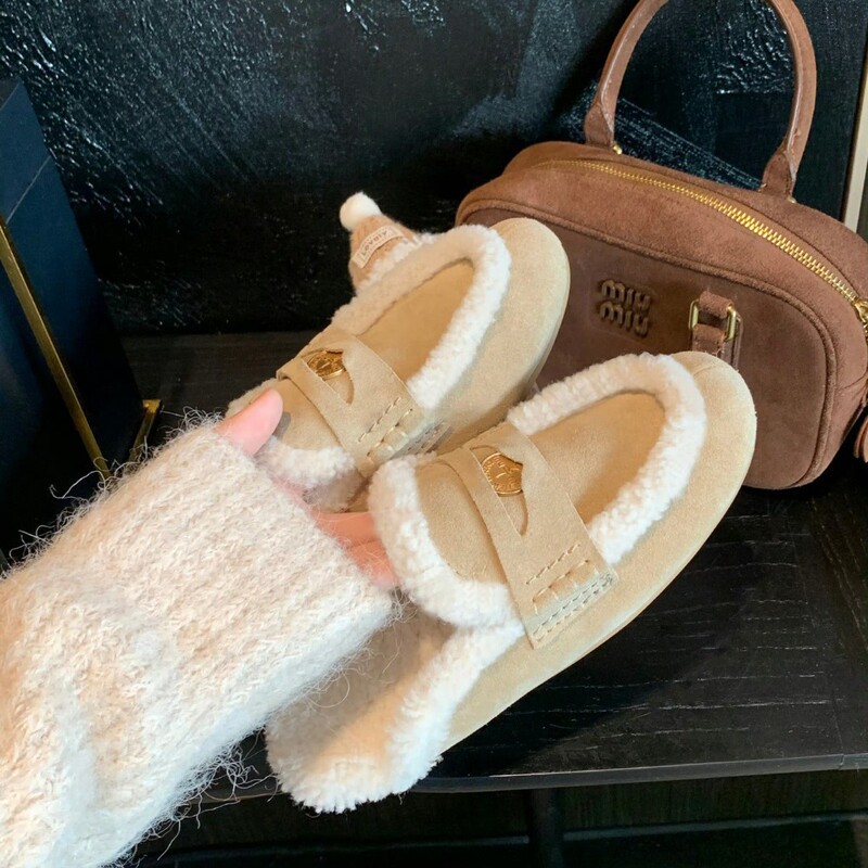 Cowhide Version~Miu Style Small Gold Coin Genuine Leather Birkenstock Fur Shoes for Women to Wear Birkenstock Fur Slippers Cotton Shoes Snow Boots Cowhide Version~Miu Style Small Gold Coin Genuine Leather Birkenstock Fur Shoes for Women to Wear Birkenstock Fur Slippers Cotton Shoes Snow Boots