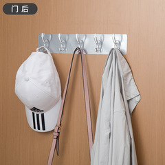 Manufacturer's wholesale box-packed transparent traceless 5-row hooks, no-drilling household bathroom 3-row adhesive coat hooks