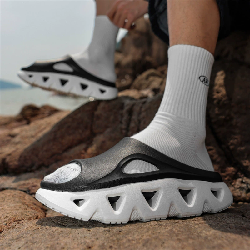 Мужские летние пляжные шлепанцы 2025 года, новые, спортивные и повседневные, с мягкой подошвой, толстой нескользящей износостойкой подошвой, однорядные.