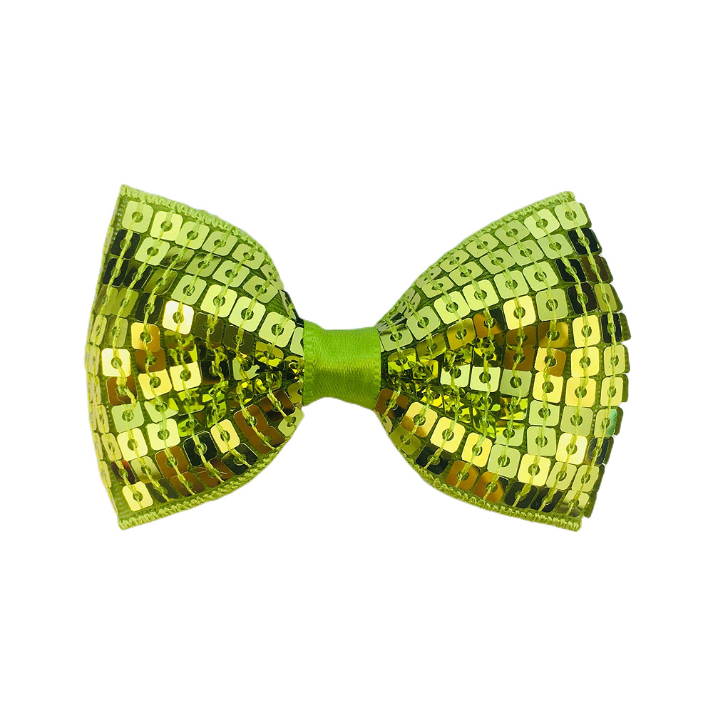 Comercio exterior tienda en línea suministro de doble cara flash bordado lentejuelas arco horquilla 19 colores en stock etapa accesorios para el cabello niños