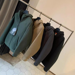 One can survive the winter! Heavy Double-sided Fleece Winter New Basic Casual Hooded Sweatshirt Jacket Jacket for Men