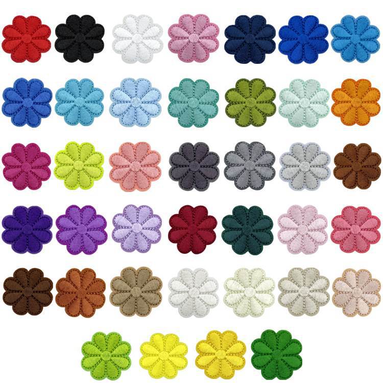 羽绒服的补丁贴刺绣自粘太阳花小号布贴牛仔裤修补破洞贴花白芳素