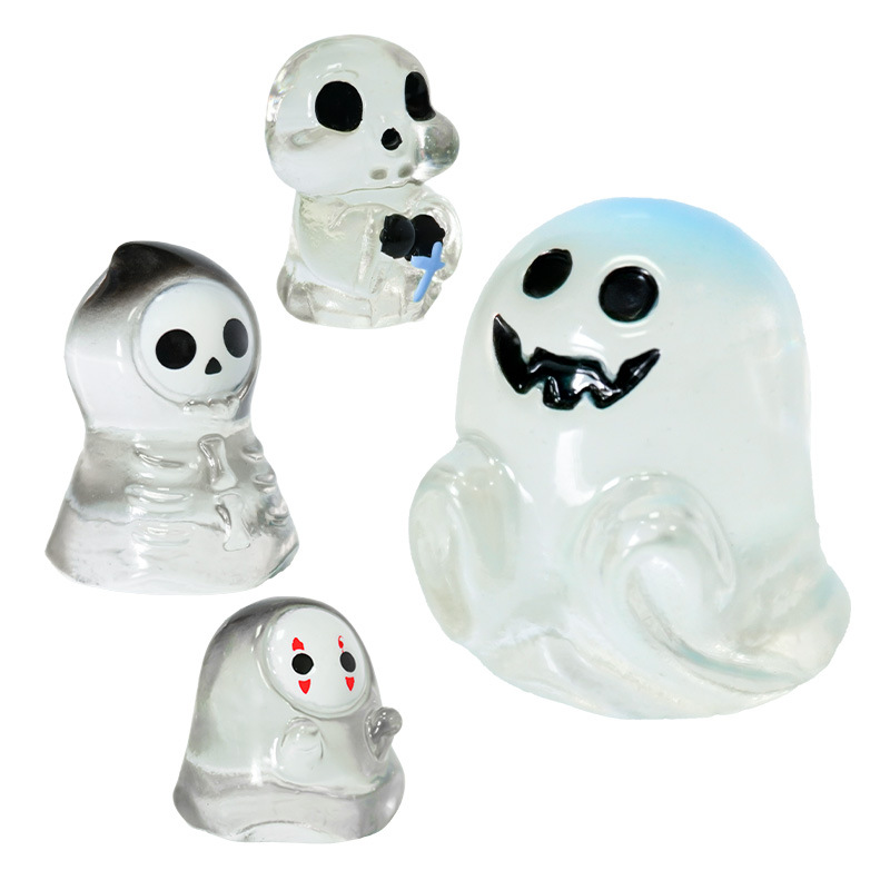 Figura de esqueleto masculino sin rostro, pequeño fantasma de cristal, regalo de Halloween, decoración transfronteriza al por mayor, nuevo modelo de moda