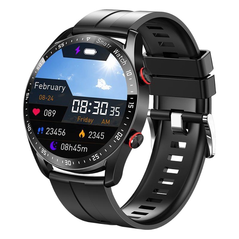 HW20 reloj inteligente ECG + PPG negocios correa de acero inoxidable llamada Bluetooth reloj inteligente impermeable I9