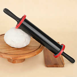 擀面杖滚轮面粉棍 三段更换可调节厚度烘焙面饼 不沾涂层擀饺子皮