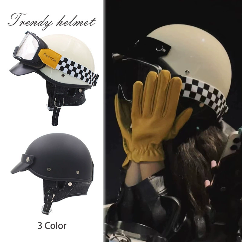 Японский Ретро мотоциклетный шлем мотоцикл Харли полушлем очки Интернет-знаменитостей лыжные очки беговый Мотоцикл Универсальный