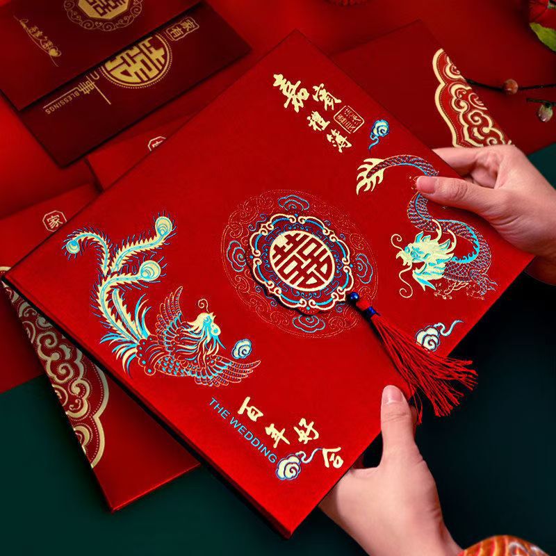 Wedding Guest Book, Wedding Sign-In Book, Wedding Registry, Birthday and Full Moon Signature Book, Guest Gift Book, Chinese Style