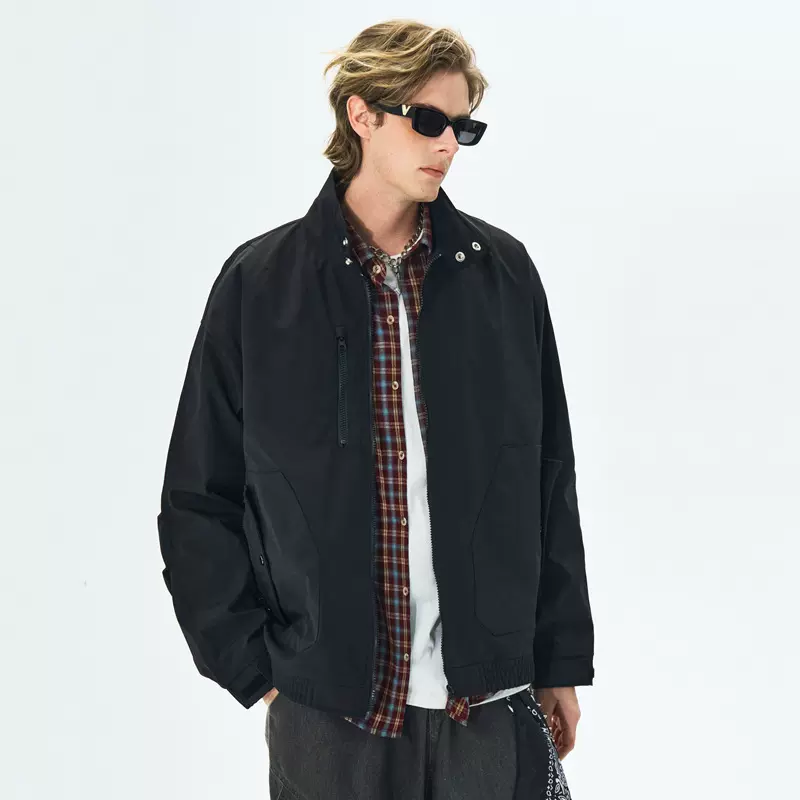 简恒跨境立领夹克男防风防水户外商务休闲上衣高端行政夹克外套潮