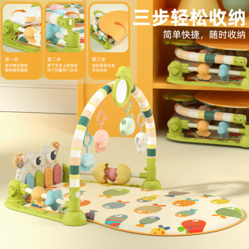 Baby fitness stand music pedal toy 0-36 months newborn baby piano game mat crawling mat 1