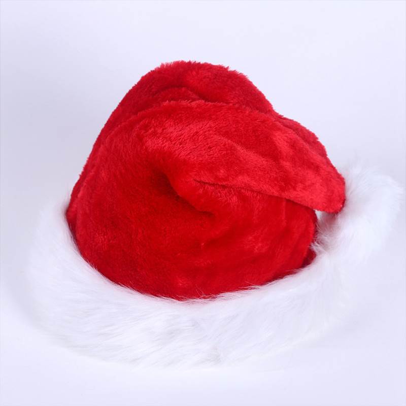Fábrica directa de Navidad accesorios divertidos sombrero de Navidad rojo vestido sombrero corto de peluche al por mayor