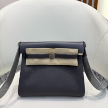 2025新款半手工头层牛皮配帆布bag20cm 迷你单肩斜挎包女