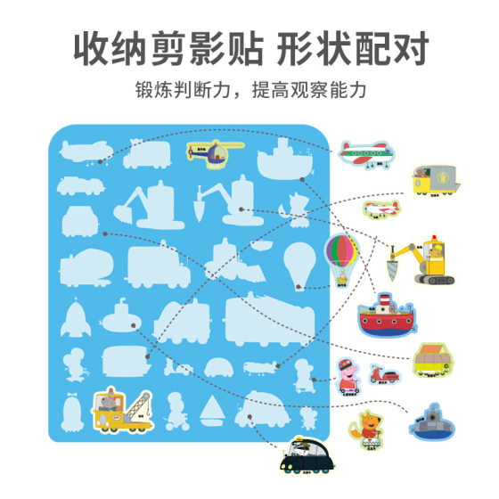 Peppa Pig jelly stickers 3 to 6 years old baby repeated stickers Wangwang team Children coolomi educational toy stickers