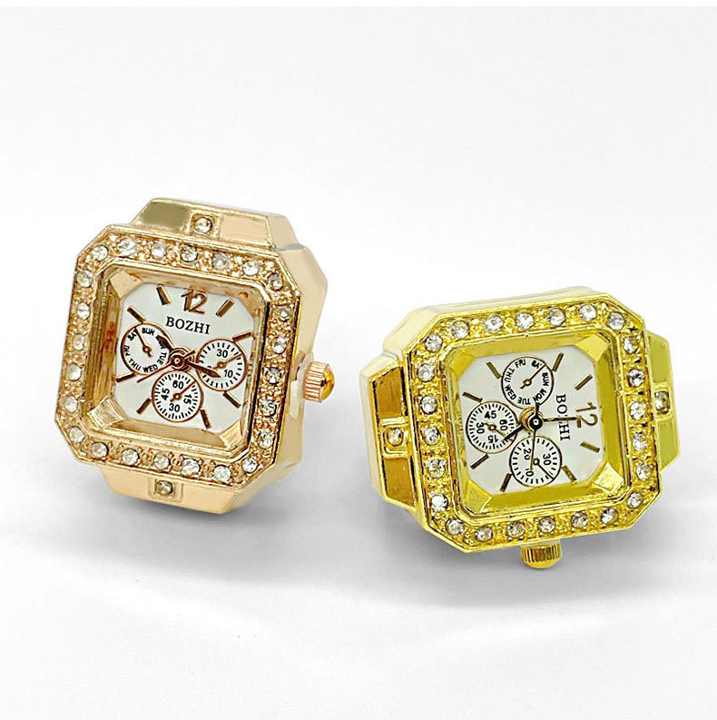 Square Dial Shape Outdoor, Shopping Occasion Casual Round Stainless Steel Strap Quartz Rings Ring Table Watch