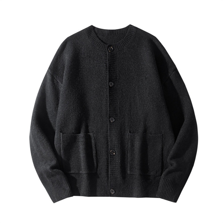 ​​Unisex Oversized Knit Cardigan - Soft Round Neck Casual Sweater For Men & Women (Black, Grey)​​ Fashion Trends_viptrois.com