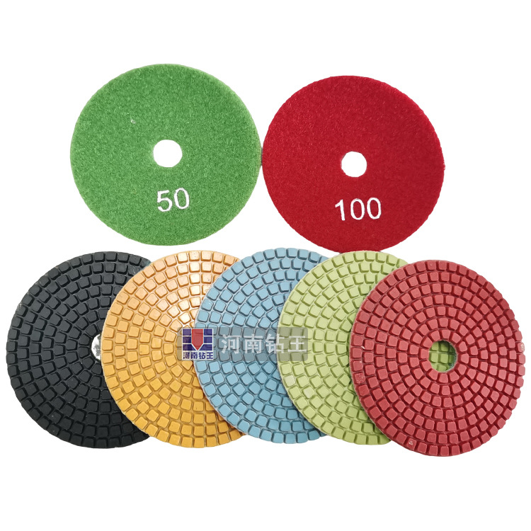 厂家批发4寸100mm水磨片石材混凝土大理石花岗岩微晶石抛光垫