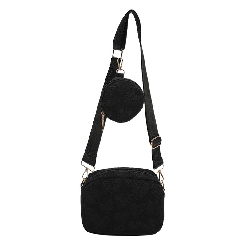 Bolsas de lona suaves de moda de corazón de melocotón bolsas de mujer de verano 2024 nuevas bolsas de madre de viento de gran capacidad bolsas pequeñas