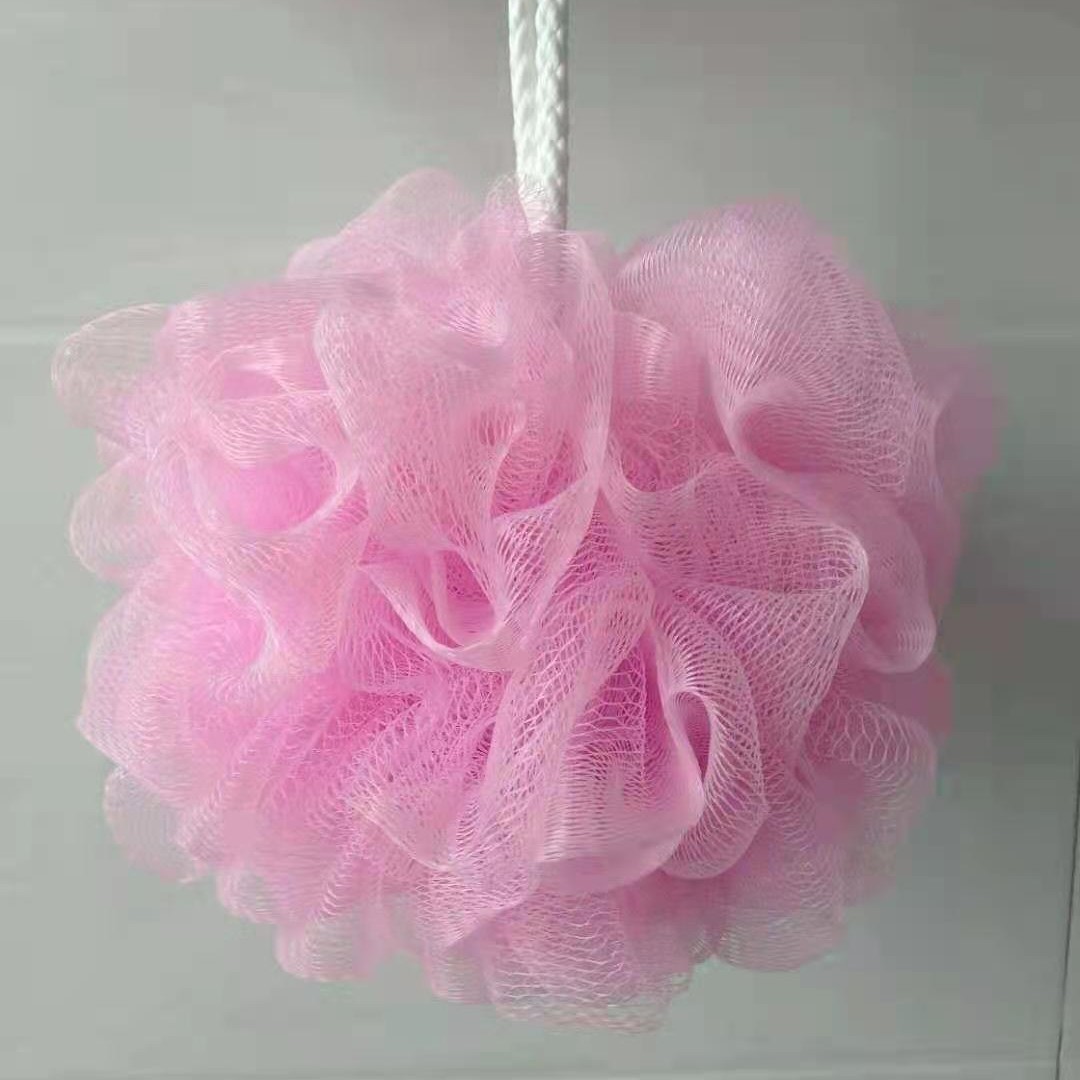 Bola de baño grande de malla fina 50 g, suave y espumosa, venta al por mayor directamente de fábrica.