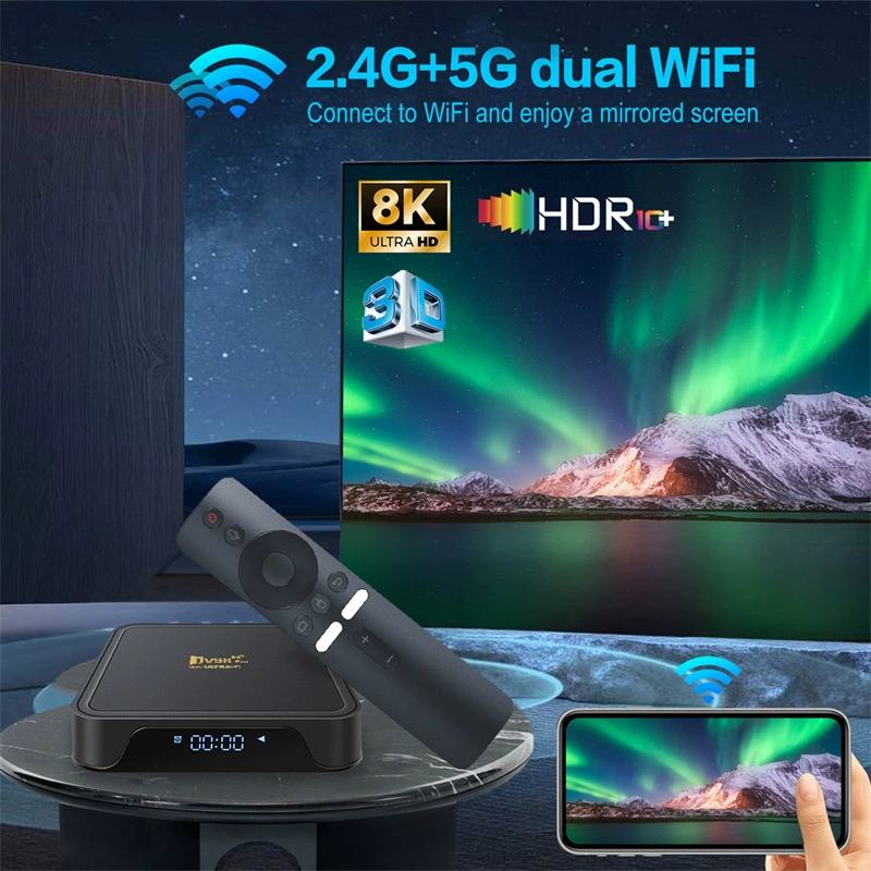 [TV98 PRO ATV 机顶盒 Android14双频5GWiFi蓝牙语音遥控器 tv box]