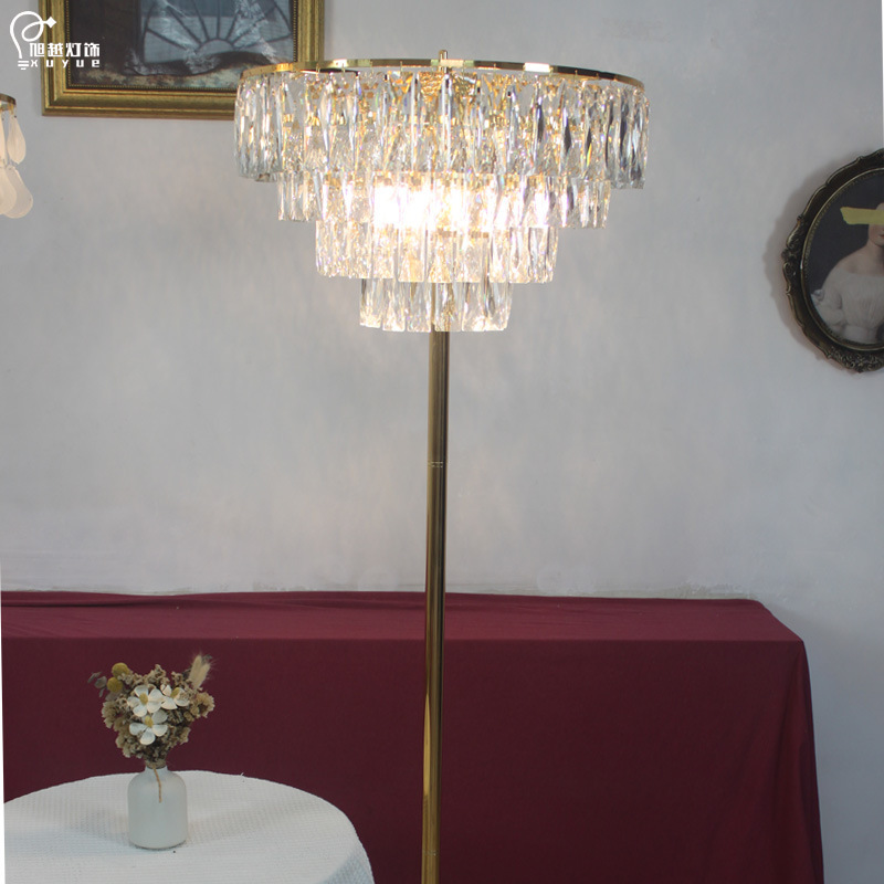 French style light luxury floor lamp living room creative sofa ins style high sense American K9 Crystal bedroom romantic wedding