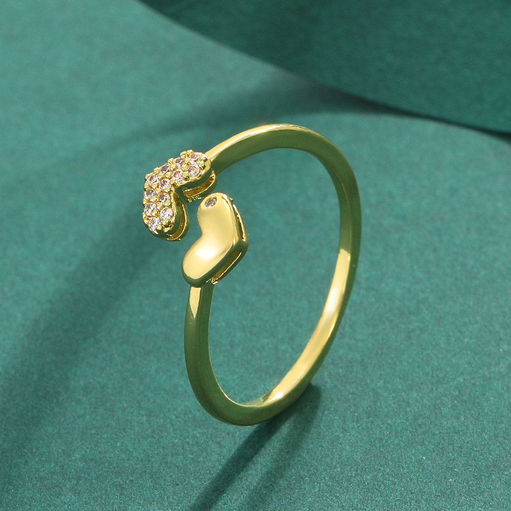Brand fashionable elegant geometric ring heart shaped