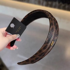 美拉德豹纹时尚发卡发箍女新款成人高颅顶显脸小头饰压发洗脸头箍