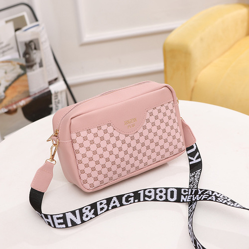 Women's bag women's bag  new circle pattern contrast color ribbon crossbody camera bag casual gift small bag