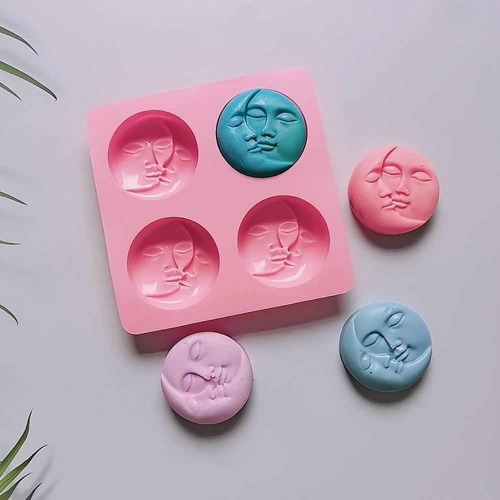 4 Jabón facial de doble cara con 588 galletas molde de silicona pastel helado pudín molde de postre jabón utensilios para hornear