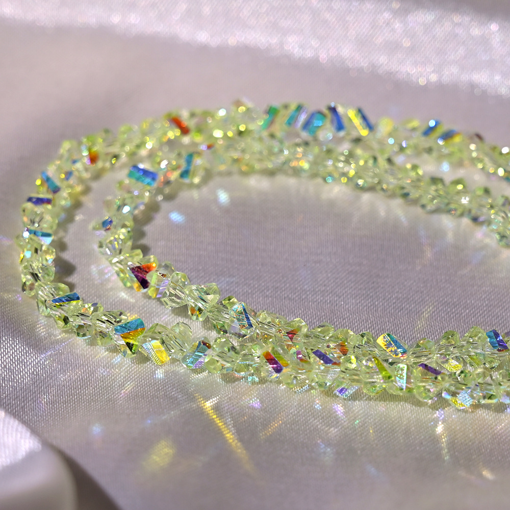 Collar de perlas de cristal de diamante de cristal triangular de 4 mm collar de perlas sueltas de bricolaje artesanal accesorios de ropa accesorios de cadena de teléfono móvil accesorios de cadena de teléfono móvil image 36