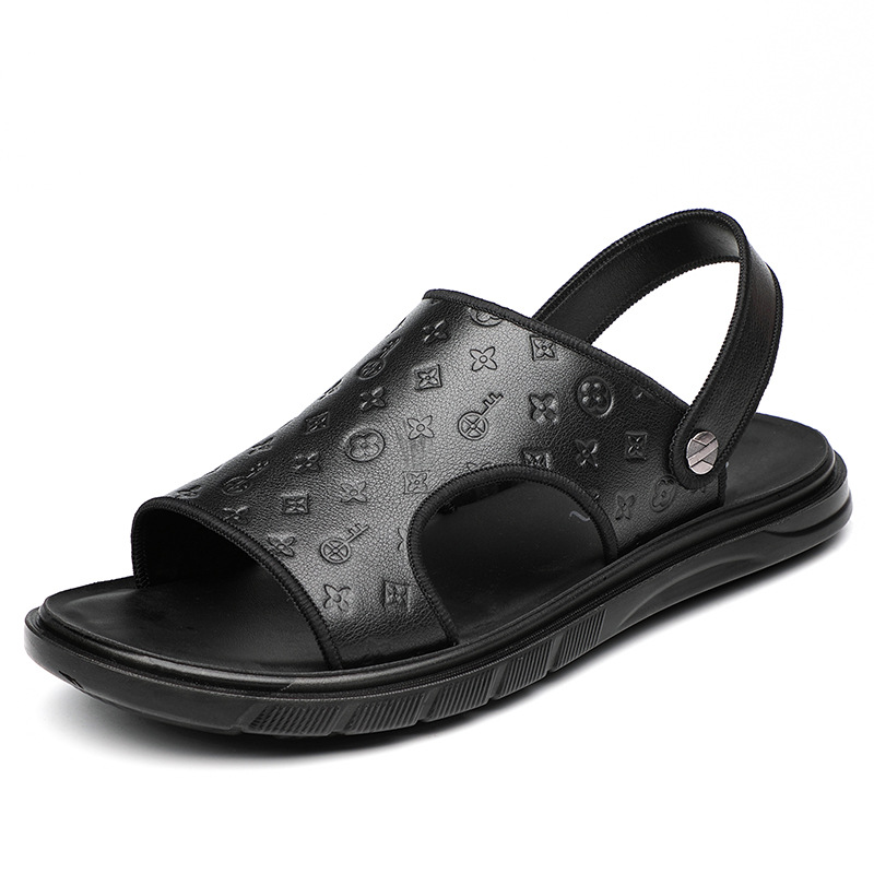 Sandalias de verano para hombre de piel de vaca de primera capa Zapatos de playa transpirables de cuero al aire libre Zapatillas casuales Sandalias de moda Zapatos para hombre Suave