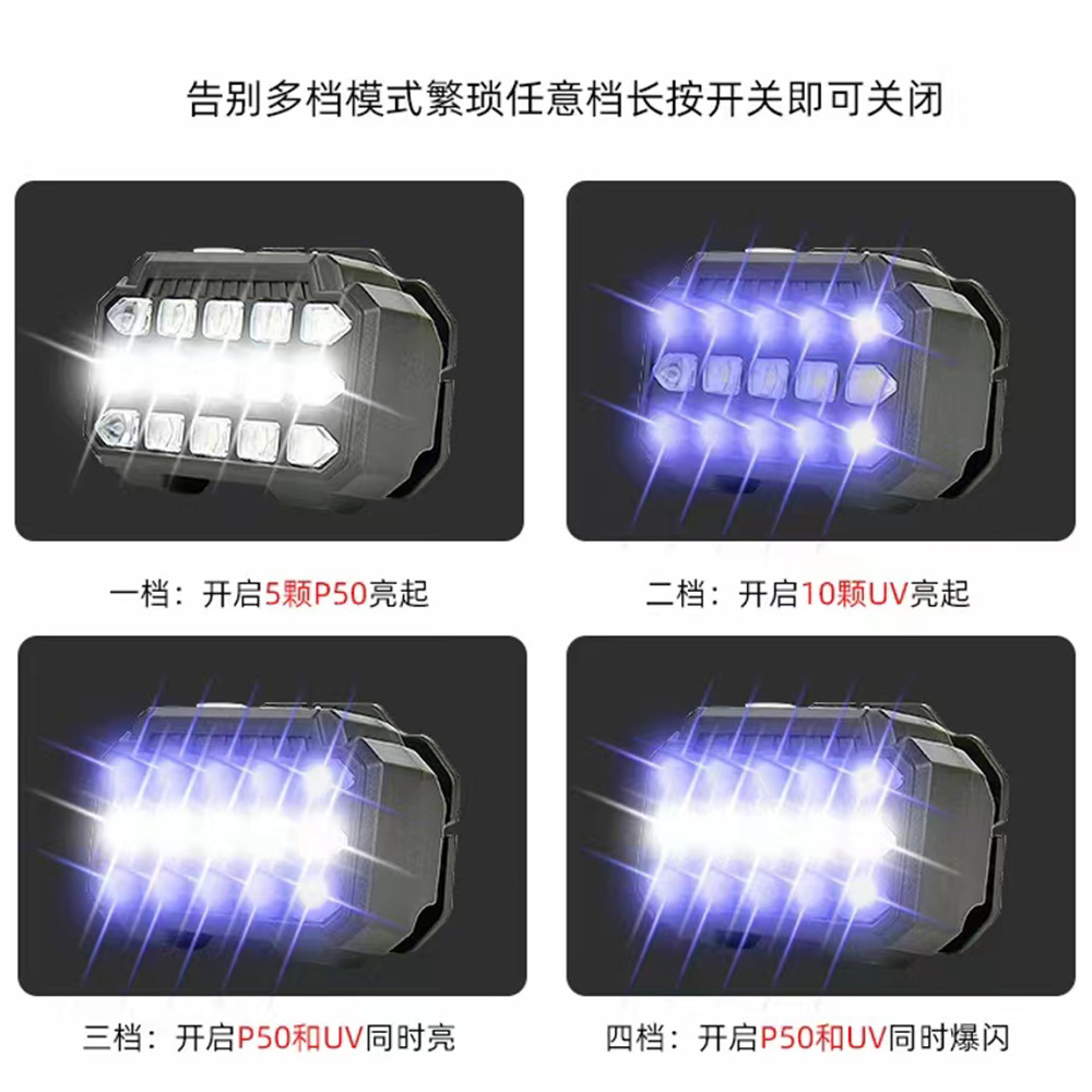 Nuevo al aire libre multi-funcional de la linterna LED resalte luz de trabajo del hogar portátil de larga resistencia noche corriendo luz de la pesca